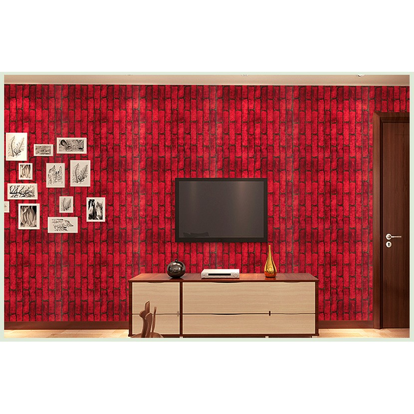 Decal giấy dán tường gạch đỏ