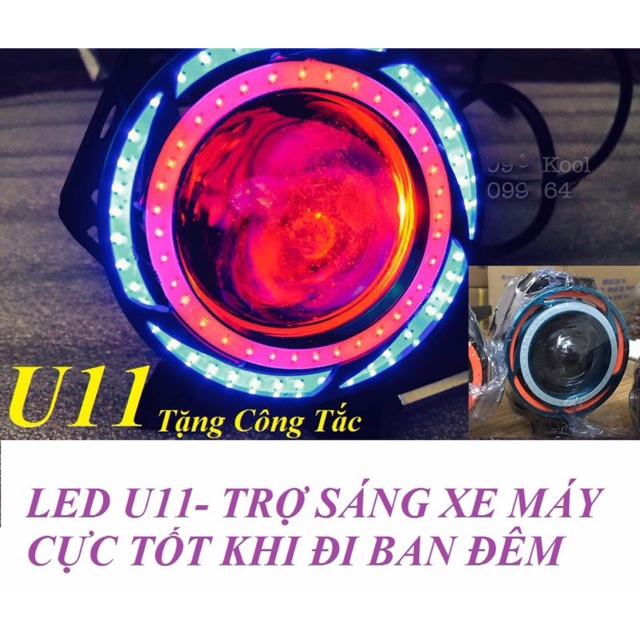 ĐÈN LED U11 TRỢ SÁNG VÀ TRANG TRÍ XE MÁY CỰC ĐẸP