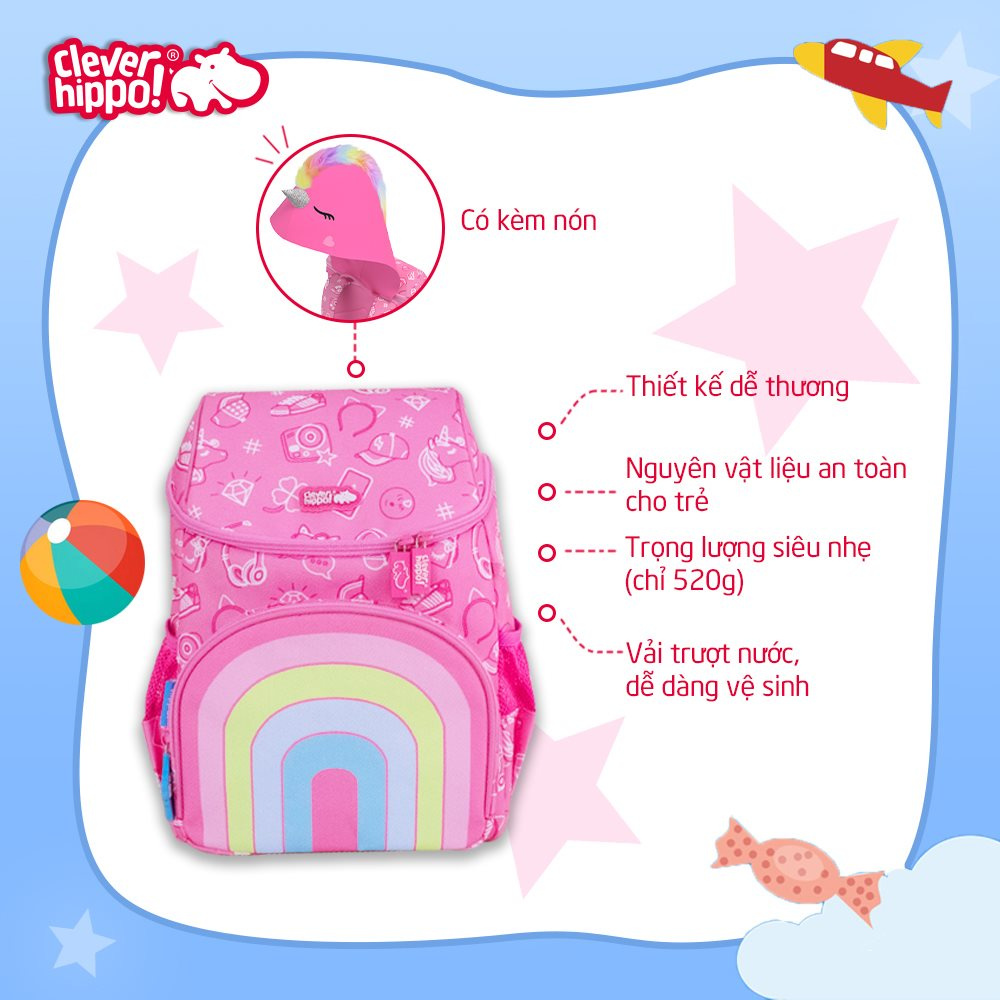 Balo Học Sinh Clever Hippo Hoodie Kỳ Lân BC3101