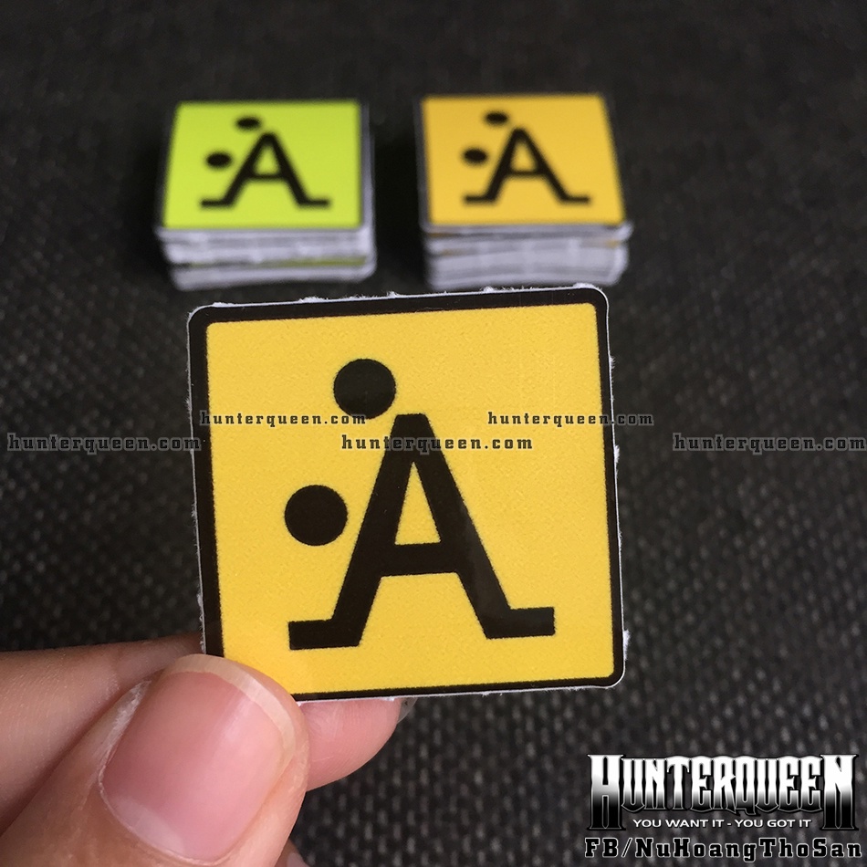 Combo 4 hình logo mini chữ A bựa. Decal cao cấp chống nước dán xe trang trí