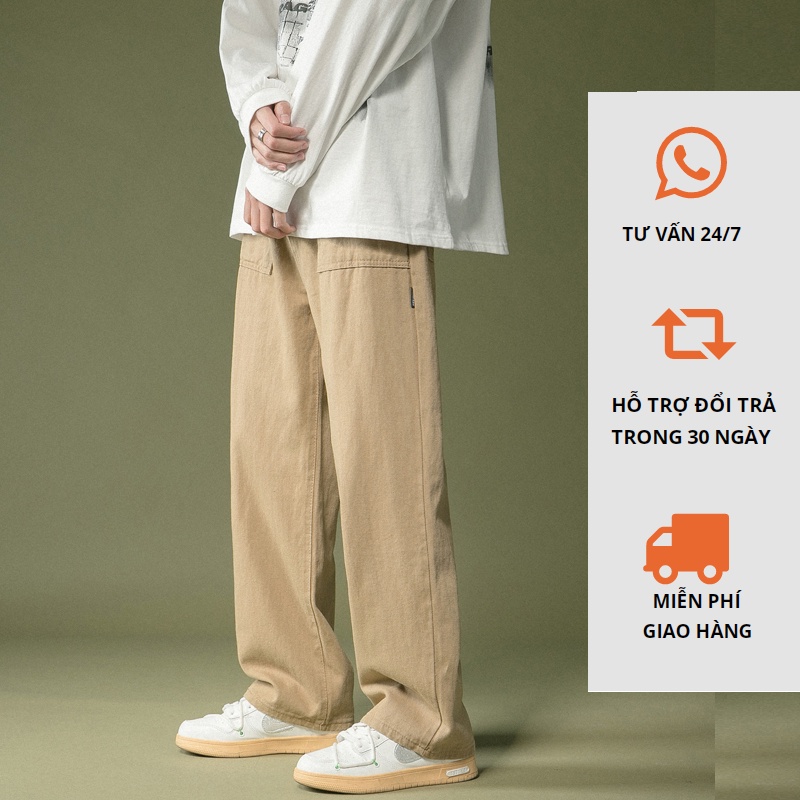 Quần Kaki Ống Rộng, Quần Dài Nam Form Unisex Dày Dặn, Mềm Mịn MT Group