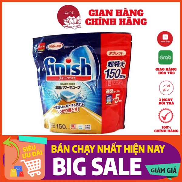 Viên rửa bát Finish Power Cube Nhật Bản dành cho máy rửa bát - Túi 150 viên
