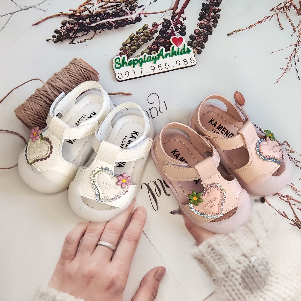 giày sandal tập đi cho bé gái từ o đến 2 tuổi Ankids 553