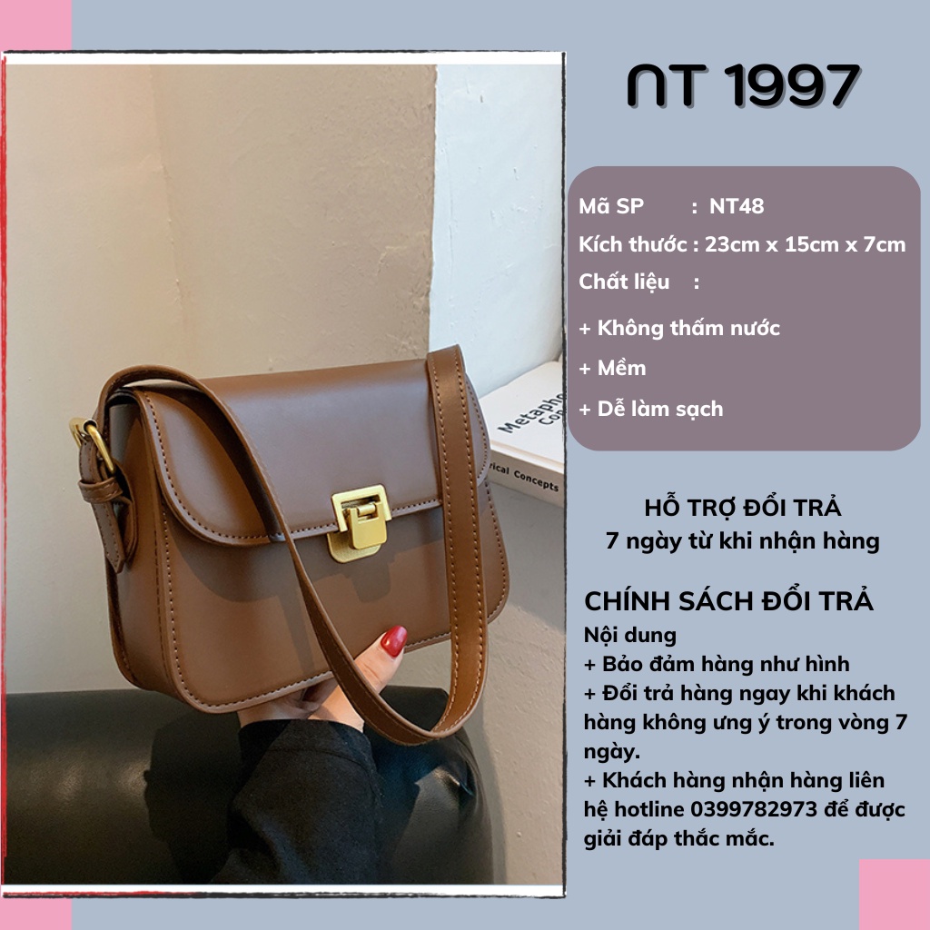 Túi sách nữ da thời trang đeo chéo kẹp nách phong cách hàn quốc NT39