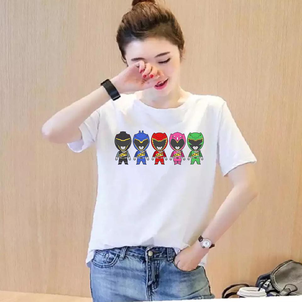 Áo thun nữ 5 anh em siêu nhân chibi dễ thương form rộng vải dày mịn