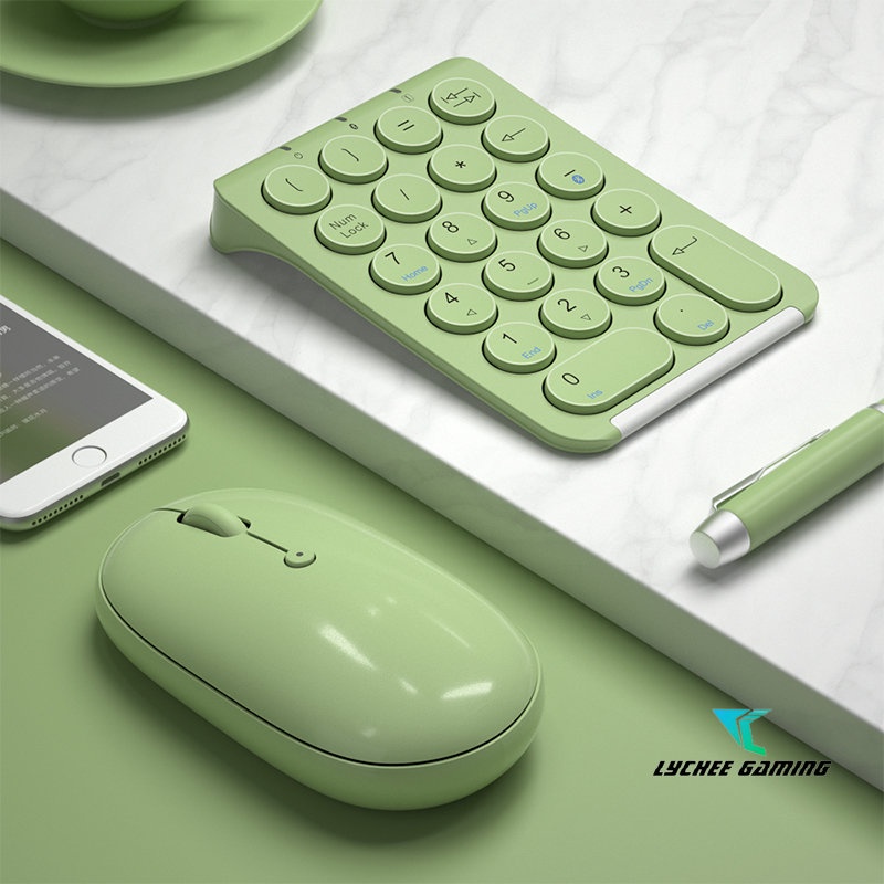 Bluetooth Number pad Numpad Bộ Bàn Phím Số / Chuột Không Dây Bluetooth Màu Hồng Dễ Thương Có Thể Sạc Lại Cho laptop / notebook hb159
