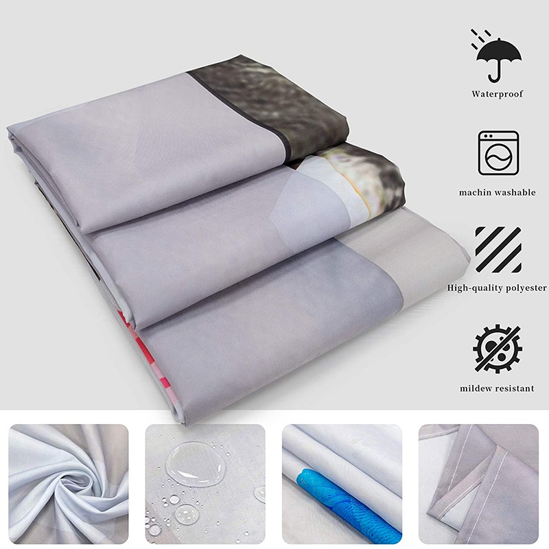 Rèm tắm khủng long vui nhộn Rèm phòng tắm có móc Phim hoạt hình tắm Khủng long Vải tắm Rèm tắm cho trẻ em