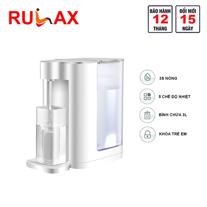 Máy Đun Nước Nóng Để Bàn RULAX Siêu tốc Nóng Tức Thời Ngay Sau 3s, 5 Chế Độ Nước Nóng Thông Minh