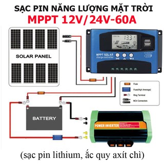Bộ điều khiển sạc pin năng lượng mặt trời 60A MPPT -  sạc pin mặt trời MPPT 60A - DHDT