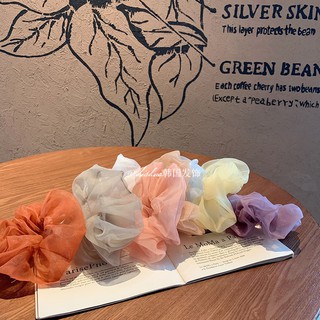 Dây Cột Tóc Vải Scrunchies Nhiều Màu Chất Liệu Voan Kính Buộc Tóc, Đeo Tay Cực Xinh