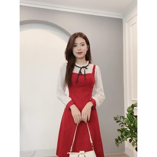 Đầm nhung tăm nơ đen