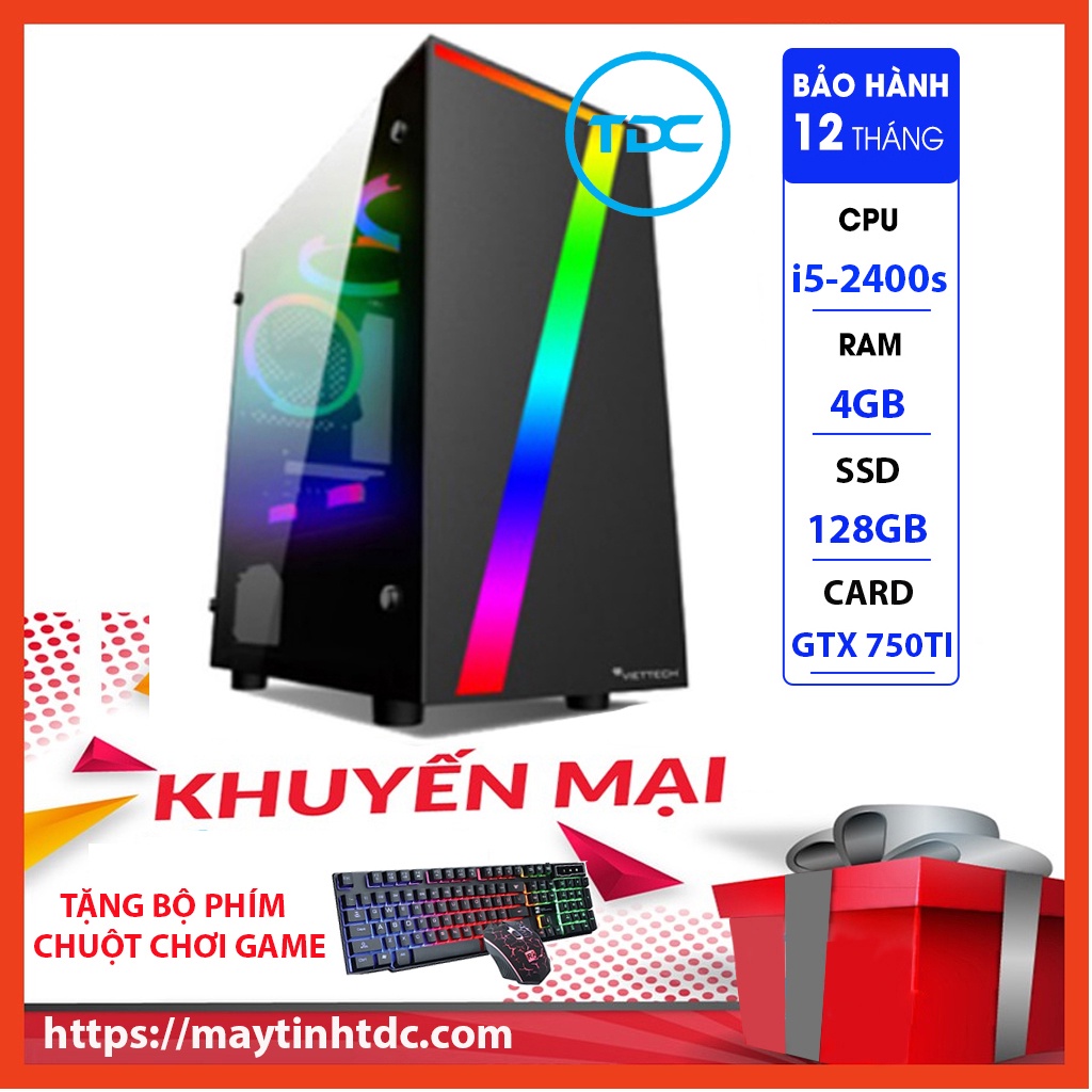 MAX PC GAMING X7 CPU Core i5-2400s Ram 4GB SSD 128GB GTX 750TI Chơi PUBG,LOL,CF,Fifa4,Đế chế Tặng Bộ Phím Chuột Game