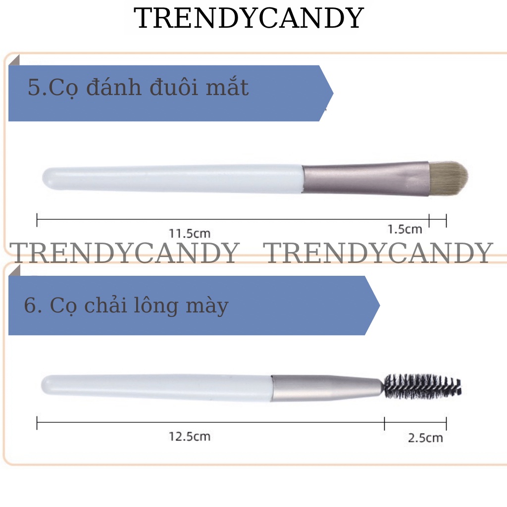 Cọ trang điểm set 8 món mini dễ thương