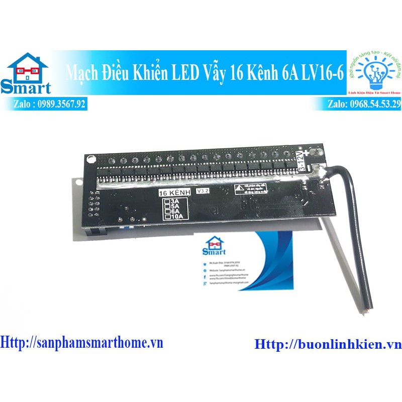 MẠCH ĐIỀU KHIỂN LED VẪY 16 KÊNH 6A LV16-6