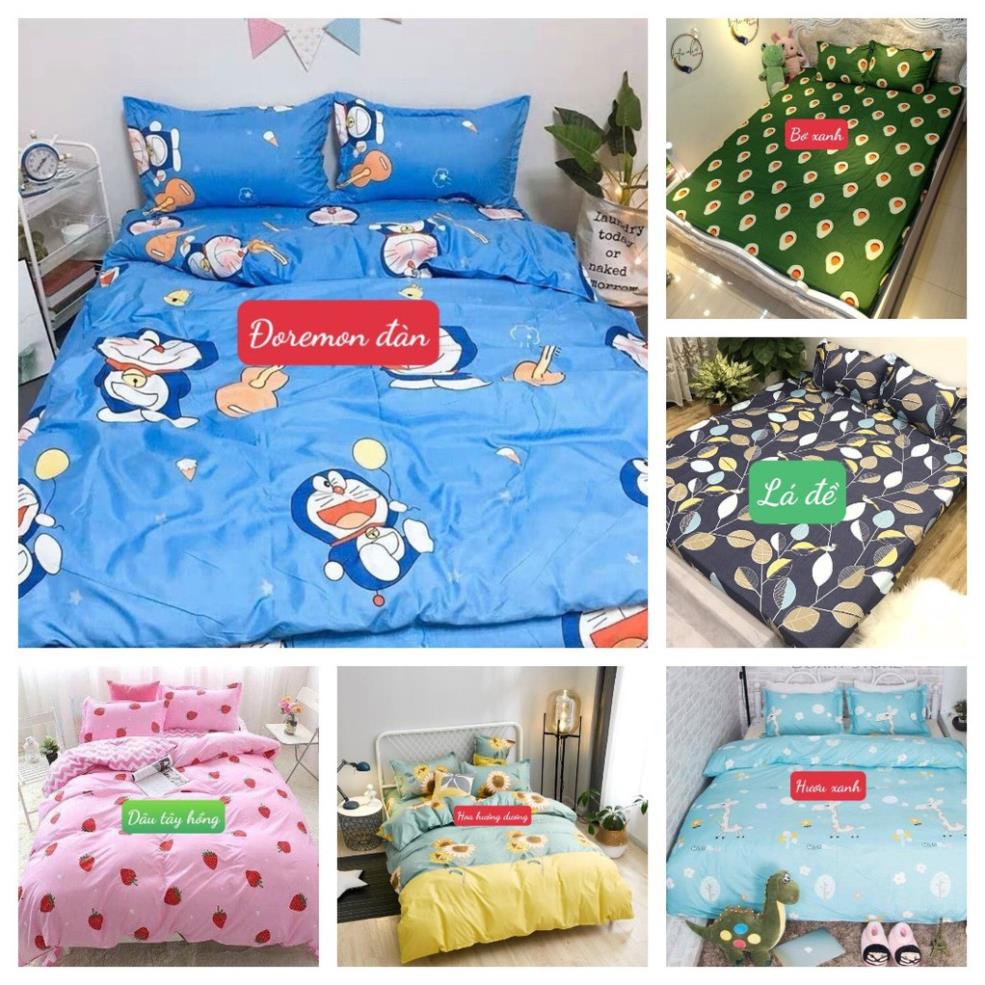 Bộ Ga Kèm 2 Vỏ Gối 2mx2m2 Cotton Poly HCM,có chọn mẫu,đào cam