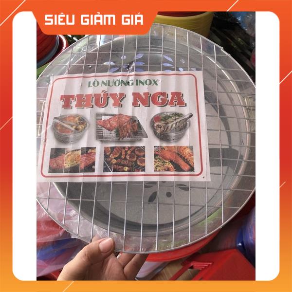 Lò/ Bếp nướng than inox kèm vĩ nướng vuông/tròn kích thước 30.5 x 20.5 x 11 cm