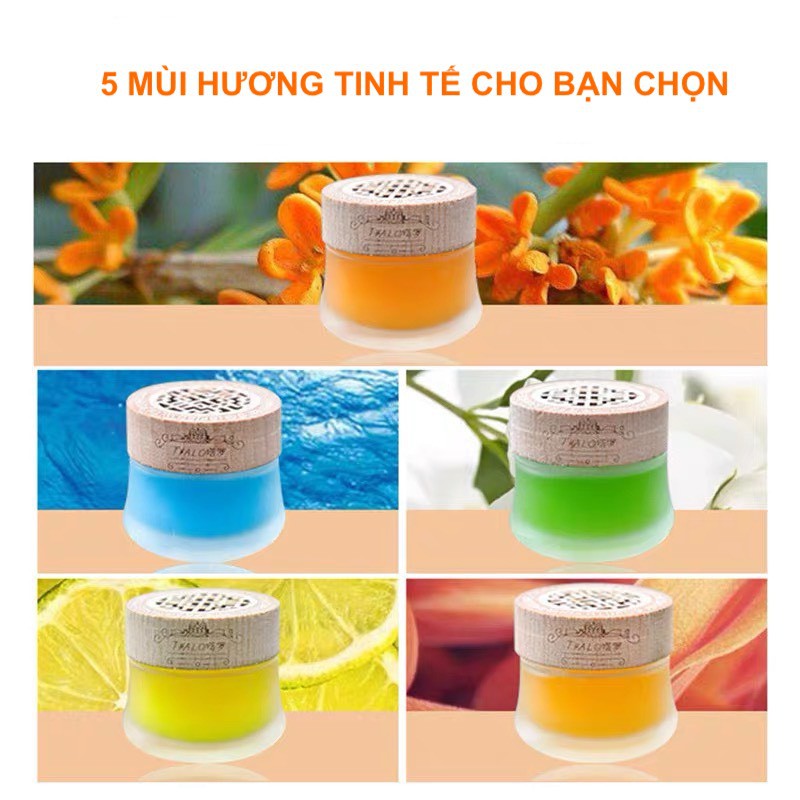 Sáp thơm nước hoa ô tô, trang trí Khử Mùi Xe Hơi Cao Cấp, nắp gỗ tinh tế lưu hương dài lâu 250gr