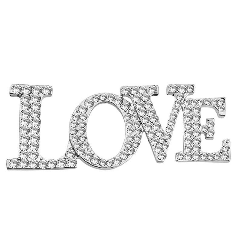 Ghim cài áo hình trái tim khắc chữ thời trang cho nữ