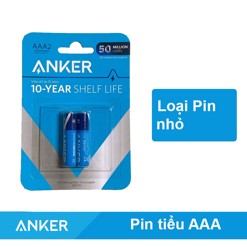 Pin tiểu  AAA Anker 1.5V Alkaline thay Pin Điều Khiển Đồ chơi Chuột Bluetooth Bàn Phím Điều Hoà Đồng Hồ -  B1820