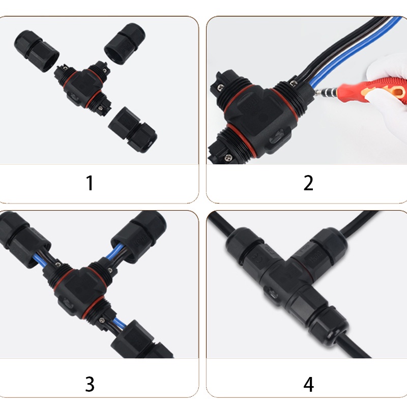 Đầu Nối Dây Điện Ba Chiều 2 / 3pin ip68 Chống Nước Tiện Dụng
