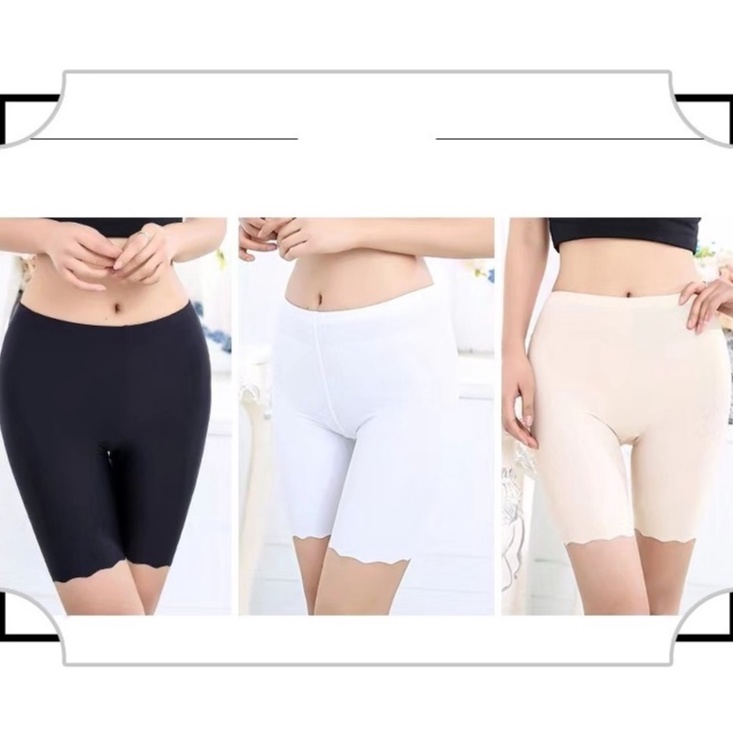 Quần Lót Bảo Hộ Năm Tấc Bằng Lụa Lạnh Liền Mạch Chống Chói Kích Thước Lớn mm200 Jin Có Thể Đeo Bên Trong Có Thể Mặc Ngoài Trời Cho Nữ