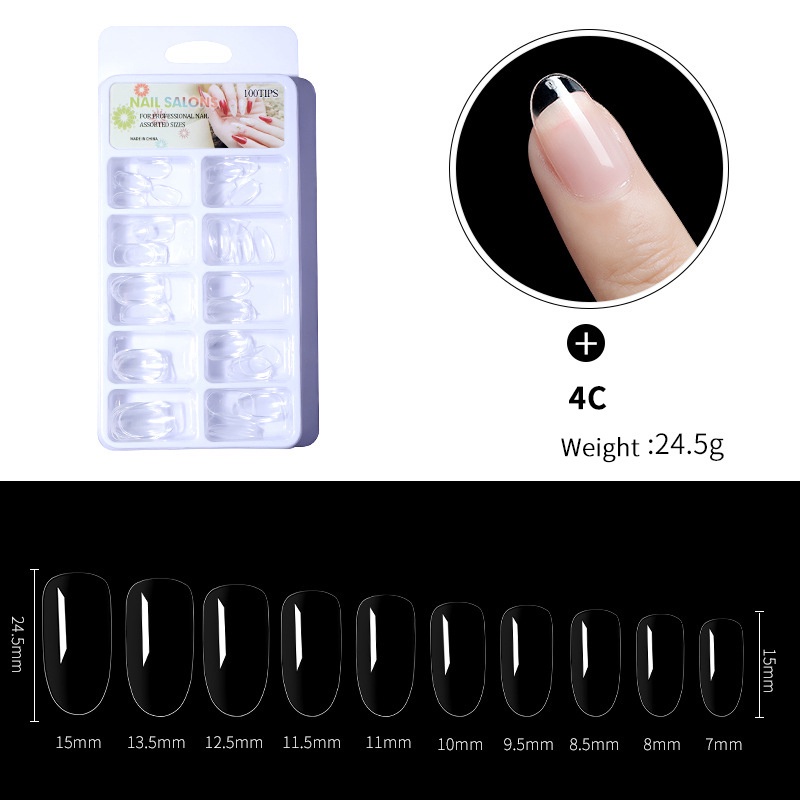 Set 100 Móng Tay Giả Không Đường May Siêu Mỏng