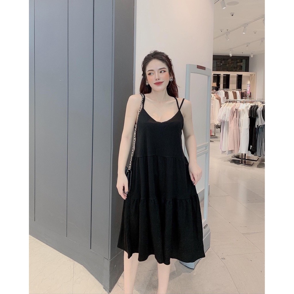 Váy bầu xinh xắn chất mát mặc nhà,đi chơi,Đầm bầu hai dây đẹp,maternity dress