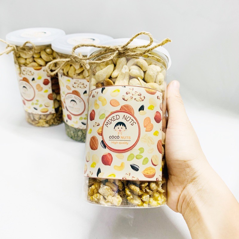 Mixnuts 5 hạt - Tổng hợp 5 loại hạt (macca,óc chó vàng,hạt điều, hạnh nhân, bí xanh) hũ 500gr