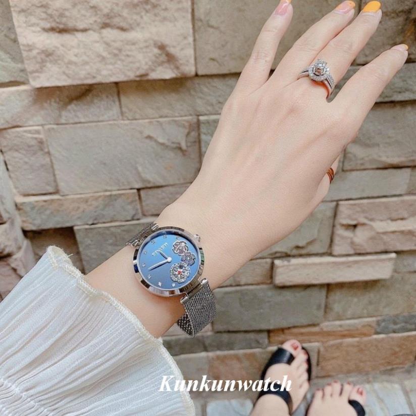 Đồng Hồ Nữ Coach 14503565 Nền Mặt Hoa Văn - Dây Thép Lưới - 33mm