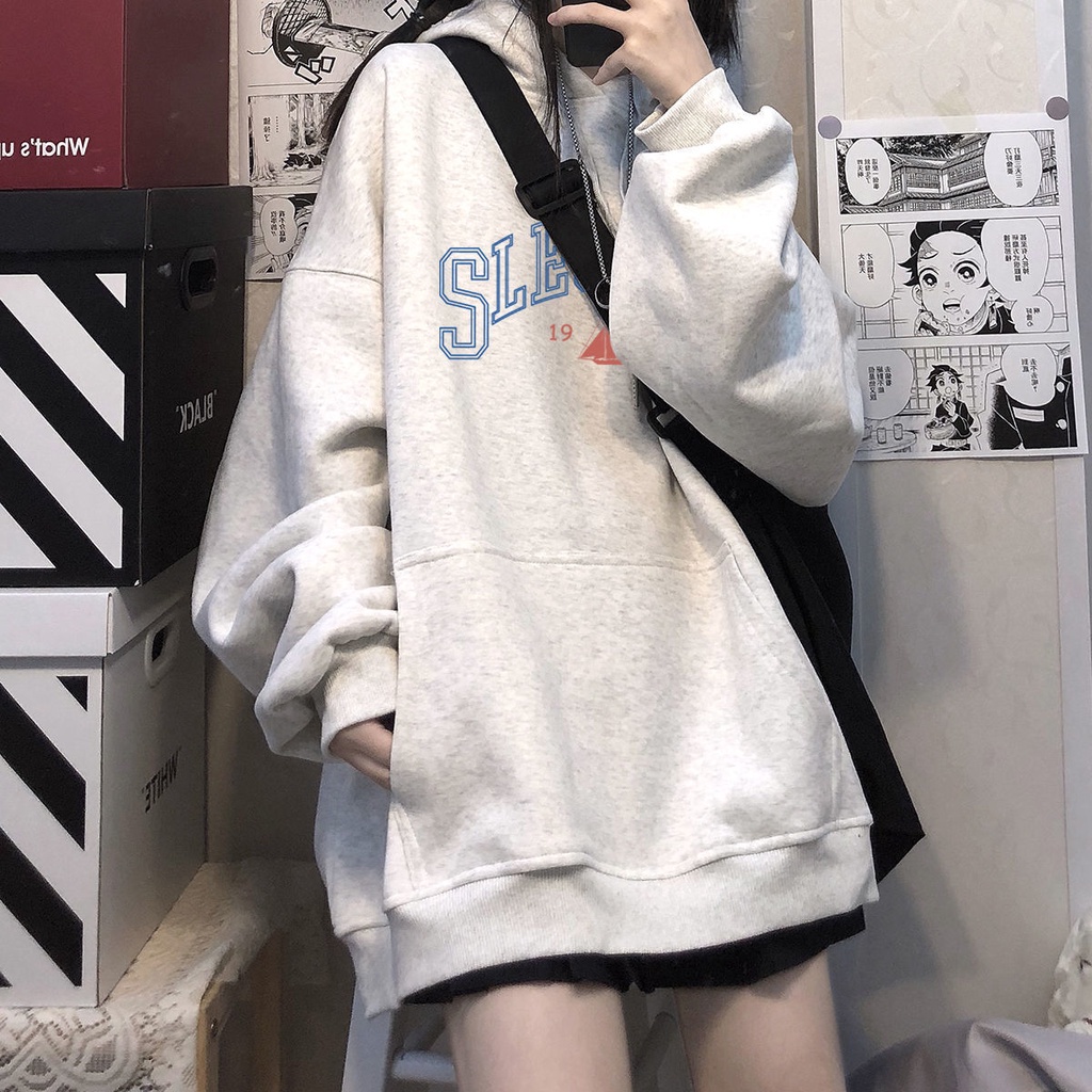 Áo hoodie dáng rộng quá cỡ phong cách Hàn Quốc cá tính thời trang