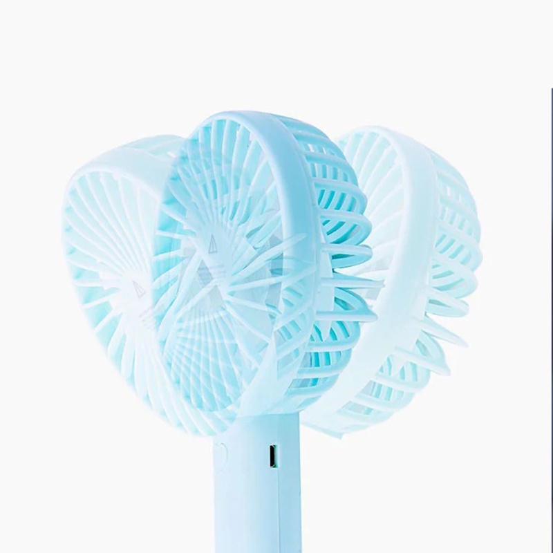 Quạt mini cầm tay Hatties tích điện 3 chế độ gió có đế để bàn tiện lợi sạc USB nhanh chóng - QMN01