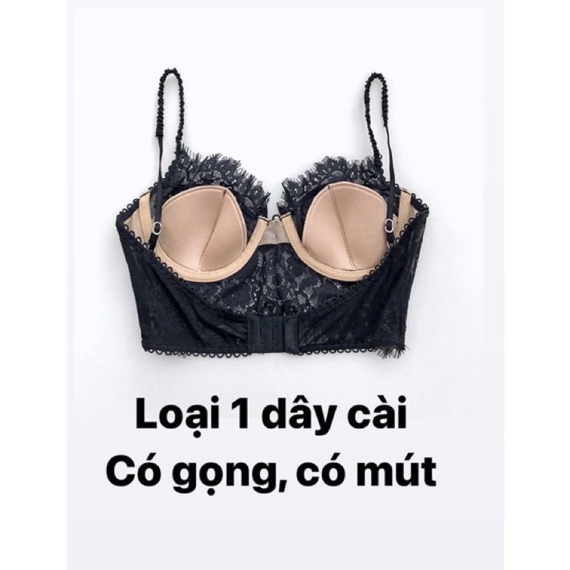 Áo bralete có gọng hàng cúc ren mềm xuyên thấu Ms2022