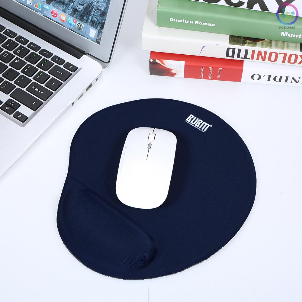 BUBM Mouse Pad with Wrist Support Wrist Protector Ergonomic Design Memory Comfort Anti-slip Pad (GSM, Dark Blue）