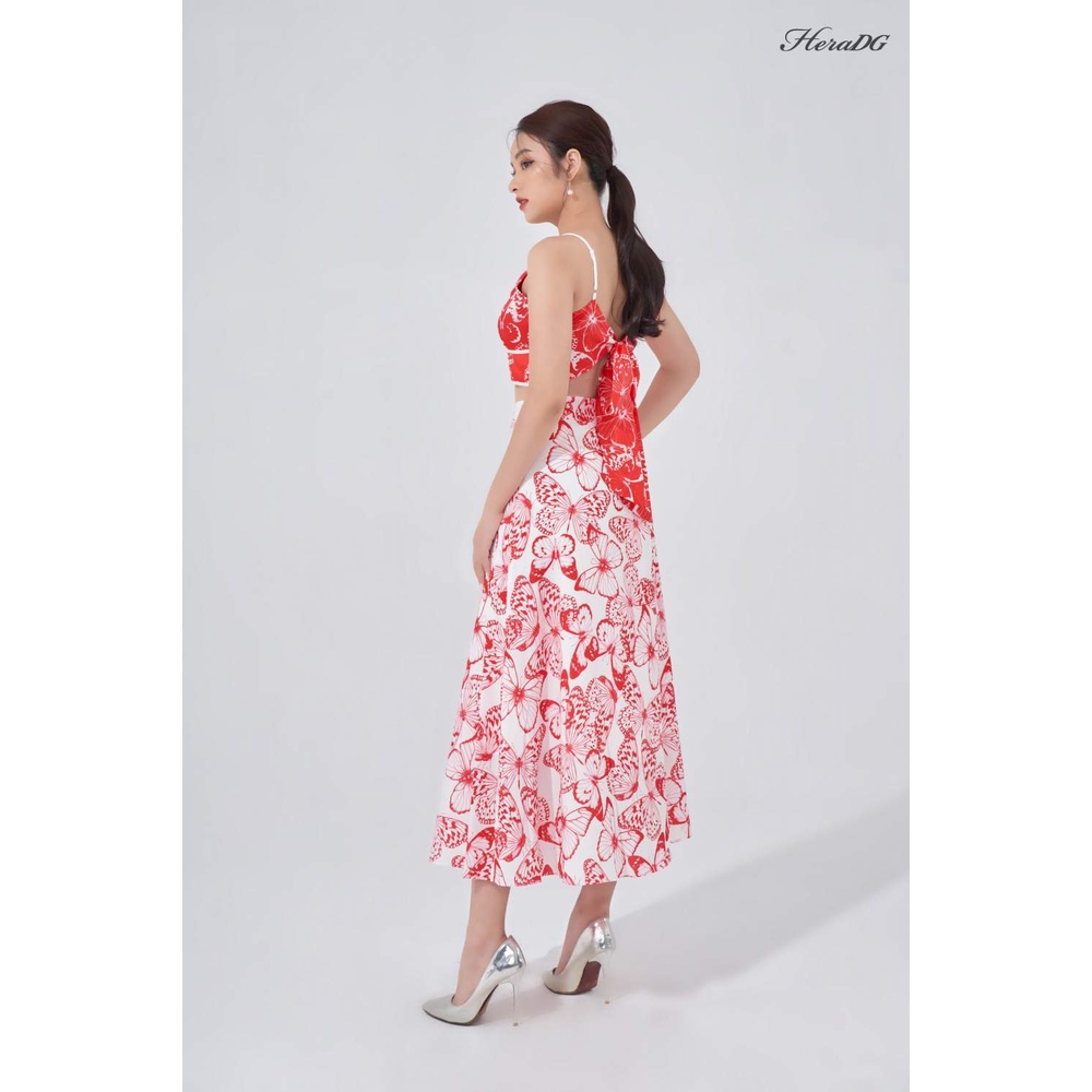 Chân váy midi họa tiết dáng dài HeraDG STBA014J