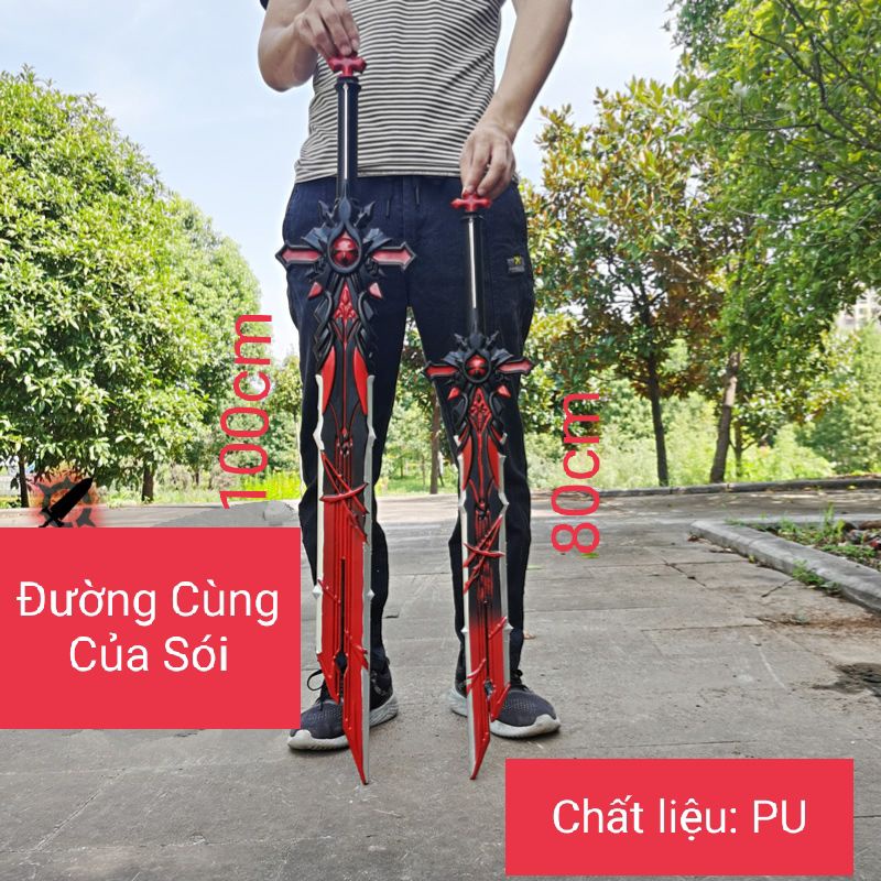 Mô hình Genshin Impact Đường cùng của sói bằng PU dài 100cm cực kỳ cứng cáp và chất lượng
