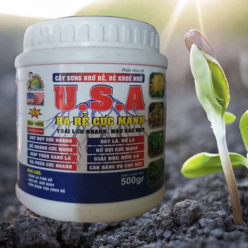 Ra rễ cực mạnh USA (Hủ 500g) Ra rễ, đẻ nhánh, vọt đọt, mập thân, trái to, dày lá cực nhanh