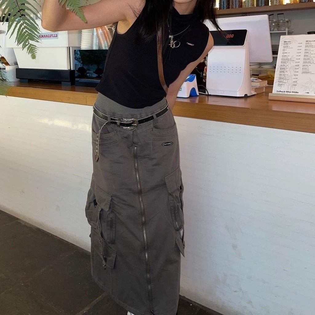 Chân Váy Chữ a Dáng Dài Lưng Cao Phong Cách Retro Mỹ Thời Trang Mùa Hè Cho Nữ