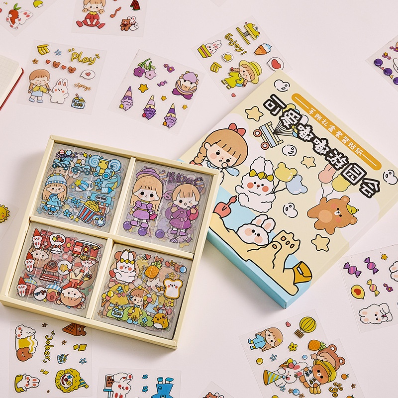 Sticker dán hoạt hình trang trí sổ tay, planner, phụ kiện quà tặng