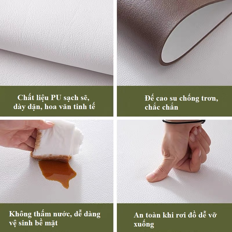 Bộ thảm bếp da PU cao cấp dễ vệ sinh, không thấm dầu và nước dày dặn phong cách Châu Âu  LiMinHo Shop