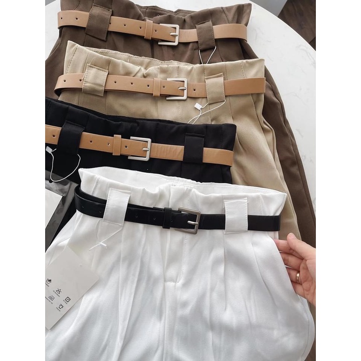 Quần tây nữ baggy công sở đi học, đi làm lưng cạp cao tặng kèm đai chất ruby cao cấp