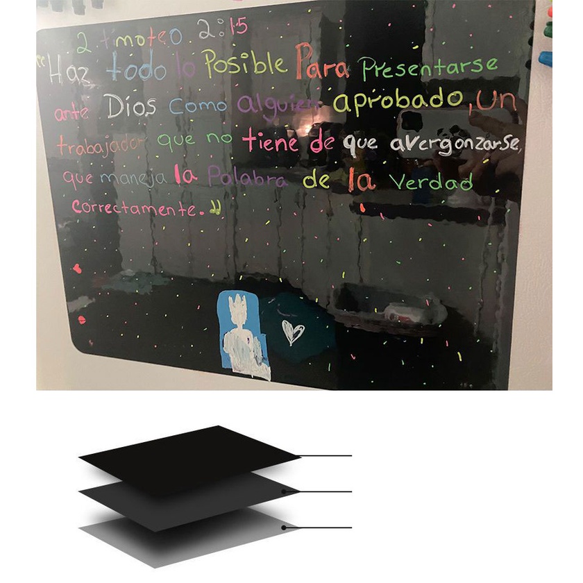 Bảng Đen Nam Châm Dán Tủ Lạnh Chống Bụi Cho Trẻ Em