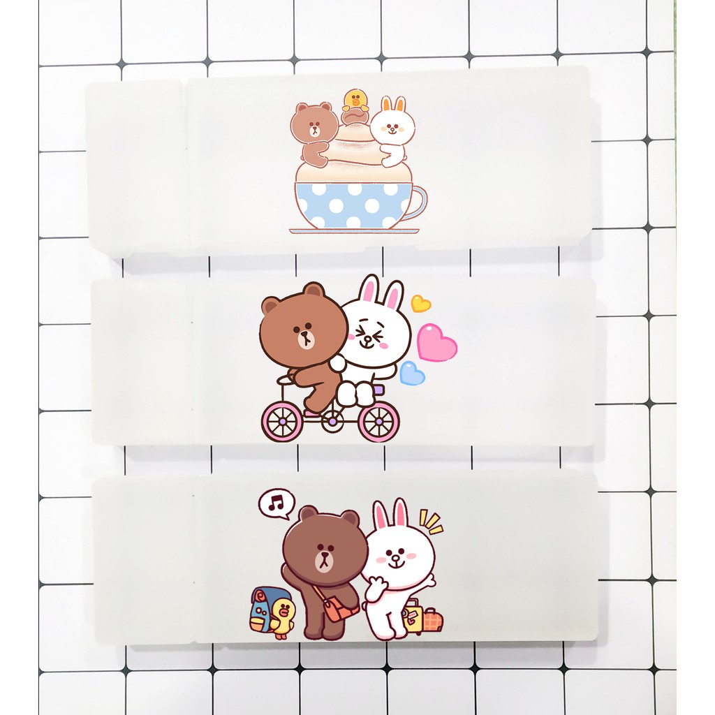 Hộp bút nhựa gấu brown thỏ cony vịt sally HBNI4 hộp bút dễ thương 10x20 cm túi viết bóp viết