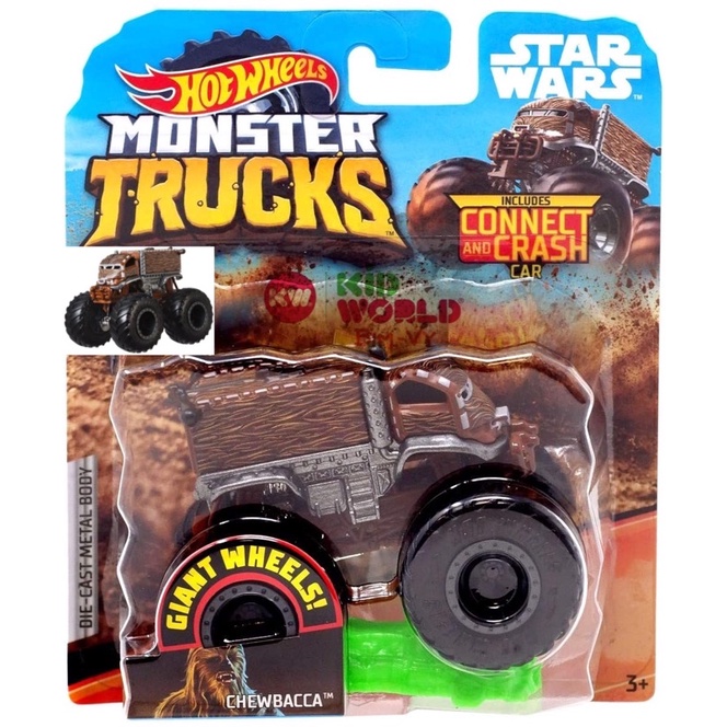 Xe mô hình Hot Wheels Monster Trucks Connect and Crash Car Giant Wheels Star Wars Chewbacca GGT47.