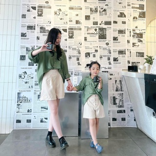 Quần đùi bé gái bé trai từ 10 đến 25kg , Set quần đôi cho mẹ và bé chất kaki mềm thời trang
