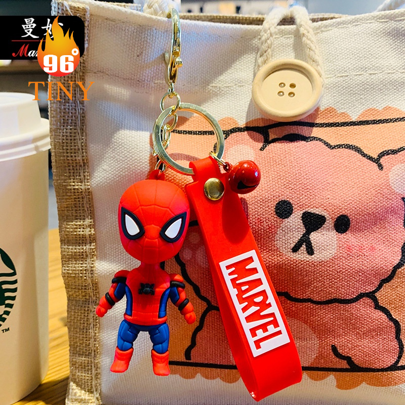 Móc khóa biệt đội siêu anh hùng Avengers, Đội trưởng mỹ, người Nhện, Người Sắt, Hulk, Thor treo túi, điện thoại, balo
