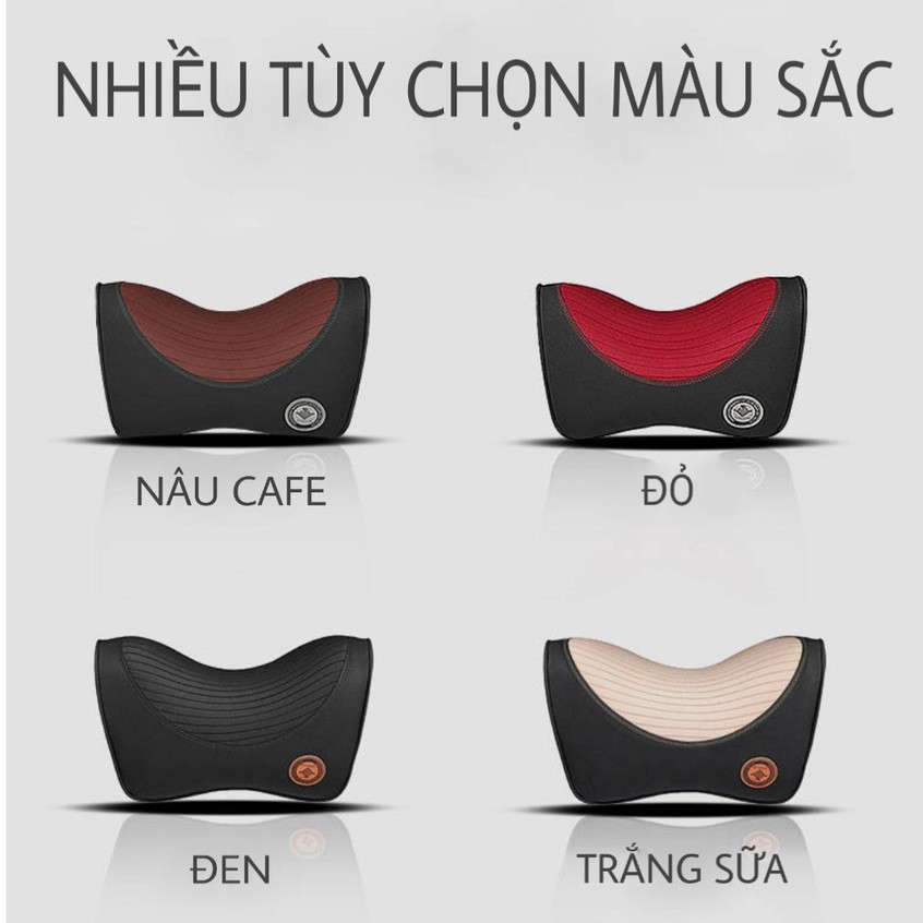 Gối Kê Cổ Ô Tô Lõi Cao Su Non Bọc Da Siêu Mềm Form Mới 2021 - Gối tựa đầu ô tô cao cấp, chống đau mỏi vai gáy hiệu quả