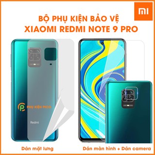 Dán màn hình Xiaomi Redmi Note 9 Pro và mặt lưng Redmi Note 9 Pro và dán camera Redmi Note 9 Pro - Combo3