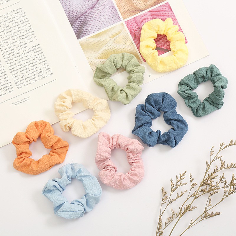Dây buộc tóc vải Scrunchies [ Mẫu HOT TREND ] dây thun cột tóc scrunchies trơn, chất vải đũi mềm cao cấp - giá rẻ