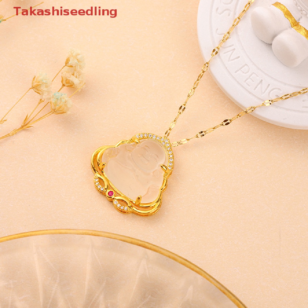 1 Mặt Vòng cổ Hình Phật Bằng Thép Titan Đính Pha Lê May Mắn