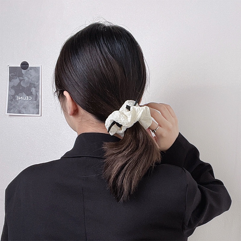 Dây buộc tóc co giãn bản lớn phong cách Nhật Hàn đơn giản cho nữ